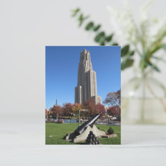 Kathedraal van de Universiteit van Pittsburgh Briefkaart (Staand voorkant)