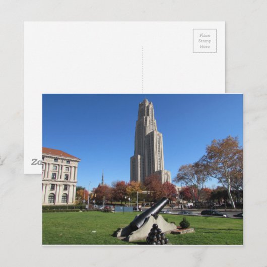 Kathedraal van de Universiteit van Pittsburgh Briefkaart (Voorkant / Achterkant)