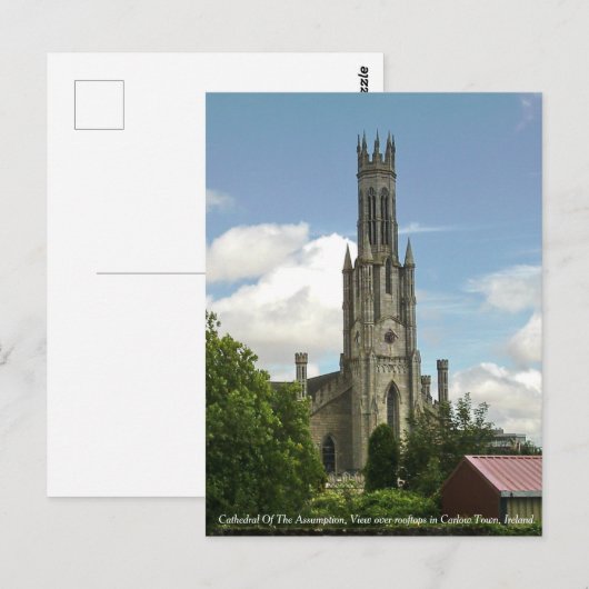 kathedraal van de veronderstelling, Carlow Town Briefkaart (Voorkant / Achterkant)