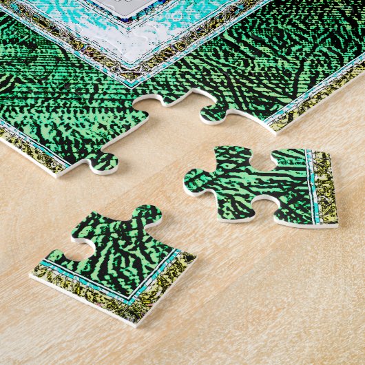 Kathedraal van Glazen in lood Raam in Groen en Mun Legpuzzel (Zijkant)