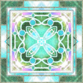 Kathedraal van Glazen in lood Raam in Groen en Mun Sticker (Voorkant)