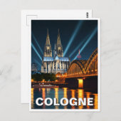 Kathedraal van Keulen Duitsland Nachtreizen Briefkaart (Voorkant / Achterkant)