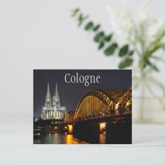 Kathedraal van Keulen, Hohenzollern Bridge, Duitsl Briefkaart (Staand voorkant)
