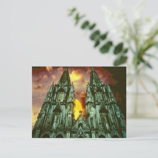 Kathedraal van Keulen met zon Briefkaart (Staand voorkant)