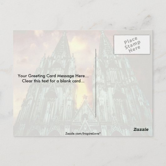 Kathedraal van Keulen met zon Briefkaart (Achterkant)