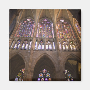 Kathedraal van Leon, interieur glas-in-loodramen Magneet