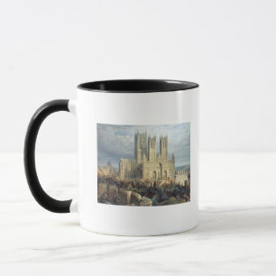 Kathedraal van Lincoln uit het noordwesten, c.1850 Mok