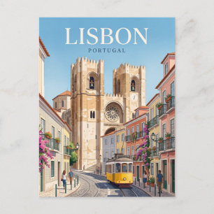 Kathedraal van Lissabon en Alfama Portugal Briefkaart