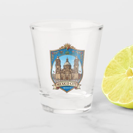 Kathedraal van Mexico-Stad Shot Glas (Voorkant)