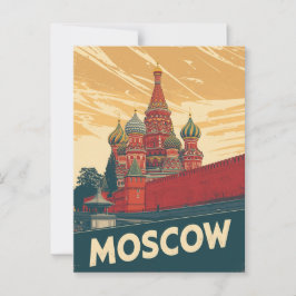 Kathedraal van Moskou Retro Briefkaart