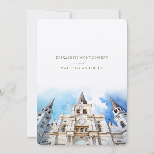 Kathedraal van New Orleans St. Louis Save the Date Kaart (Achterkant)
