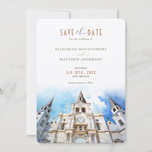 Kathedraal van New Orleans St. Louis Save the Date Kaart (Voorkant)