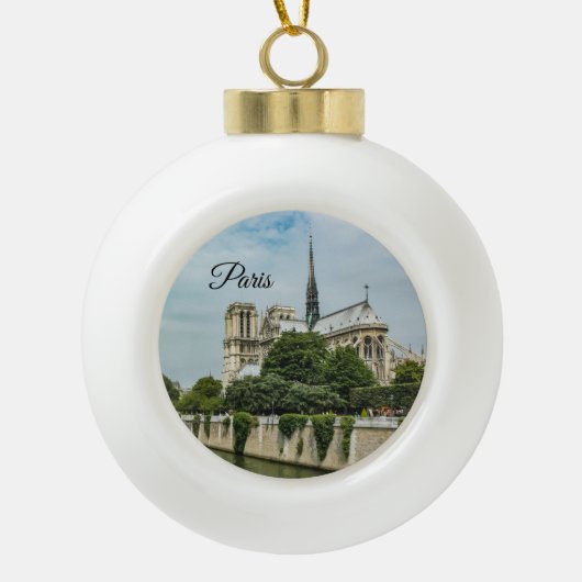 Kathedraal van Notre Dame in Parijs Keramische Bal Ornament (Voorkant)