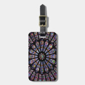 Kathedraal van Notre-Dame, kleurrijk Glas in lood Bagagelabel (Voorkant verticaal)