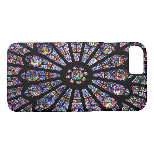 Kathedraal van Notre-Dame, kleurrijk Glas in lood Case-Mate iPhone Case (Achterkant (Horizontaal))