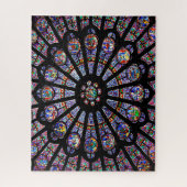 Kathedraal van Notre-Dame, kleurrijk Glas in lood Legpuzzel (Verticaal)