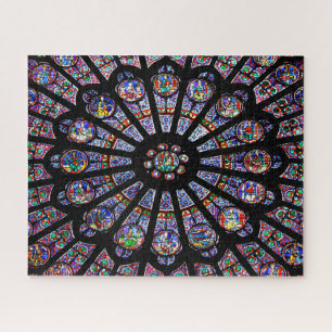 Kathedraal van Notre-Dame, kleurrijk Glas in lood Legpuzzel