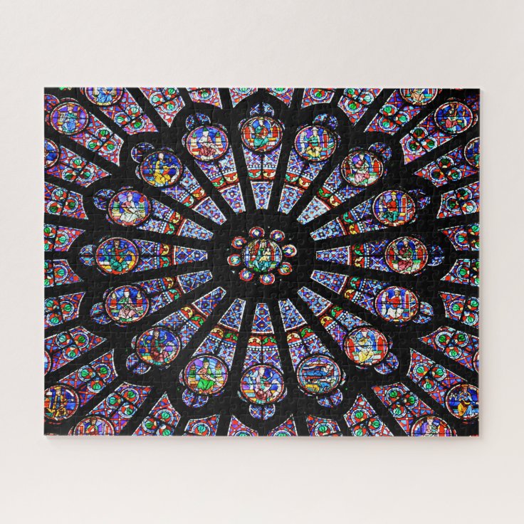 onthouden lezing surfen Kathedraal van Notre-Dame, kleurrijk Glas in lood Legpuzzel | Zazzle.nl