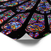 Kathedraal van Notre-Dame, kleurrijk Glas in lood Poster (Hoek)