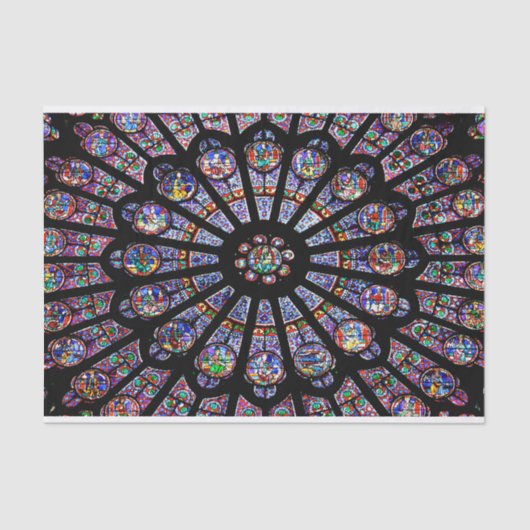 Kathedraal van Notre-Dame, kleurrijk Glas in lood Tissuepapier (Voorkant)