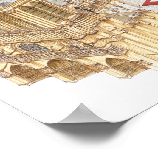 Kathedraal van Notre-Dame. Parijs Frankrijk Poster (Hoek)