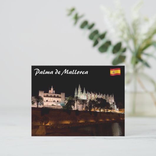 Kathedraal van Palma de Mallorca en Paleis van Alm Briefkaart (Staand voorkant)