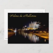 Kathedraal van Palma de Mallorca 's nachts - Spanj Briefkaart (Voorkant / Achterkant)
