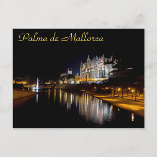 Kathedraal van Palma de Mallorca 's nachts - Spanj Briefkaart