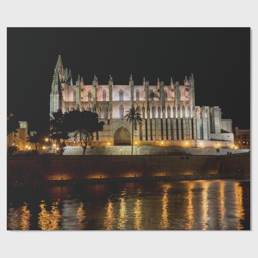 Kathedraal van Palma de Mallorca 's nachts - Spanj Cadeaupapier (Vlak)