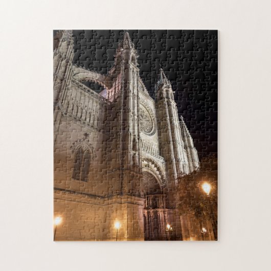 Kathedraal van Palma de Mallorca 's nachts - Spanj Legpuzzel (Verticaal)