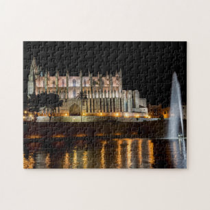 Kathedraal van Palma de Mallorca 's nachts - Spanj Legpuzzel