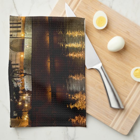 Kathedraal van Palma de Mallorca 's nachts - Spanj Theedoek (Quarter Fold)