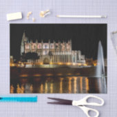 Kathedraal van Palma de Mallorca 's nachts - Spanj Tissuepapier (Craft)