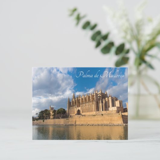 Kathedraal van Palma de Mallorca tijdens de Gouden Briefkaart (Staand voorkant)