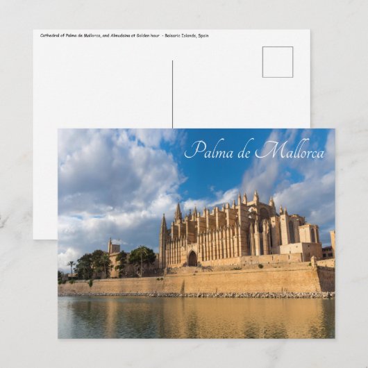 Kathedraal van Palma de Mallorca tijdens de Gouden Briefkaart (Voorkant / Achterkant)