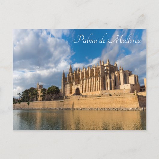 Kathedraal van Palma de Mallorca tijdens de Gouden Briefkaart (Voorkant)