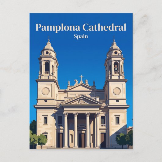 Kathedraal van Pamplona Spanje Briefkaart (Voorkant)