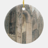 Kathedraal van Peterborough (w/c op papier) Keramisch Ornament (Achterkant)