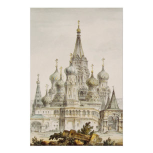Kathedraal van Pokrovsky en de Spasskaya-toren Perfect Poster