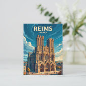 Kathedraal van Reims Frankrijk Briefkaart (Staand voorkant)