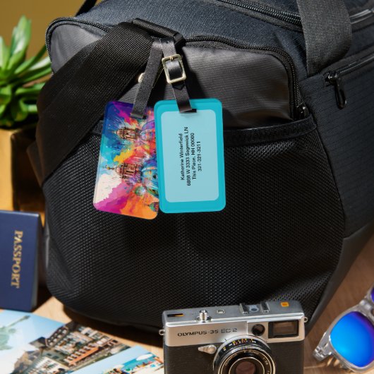 Kathedraal van Rome Abstracte kunst Bagagelabel (Voorkant /achterkant)