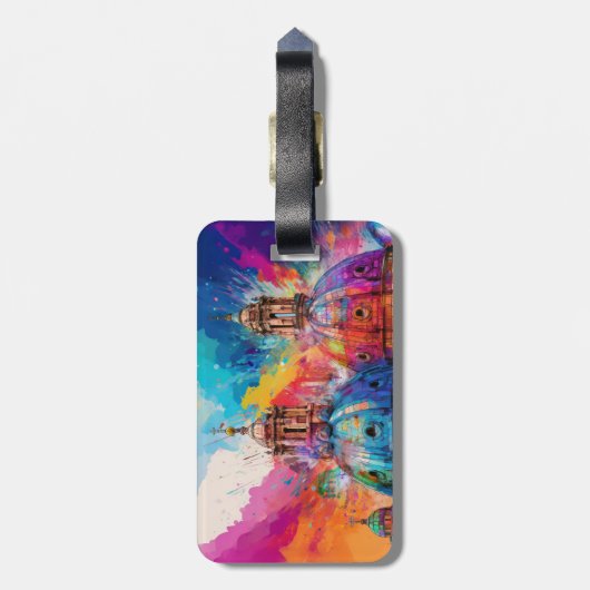 Kathedraal van Rome Abstracte kunst Bagagelabel (Achterkant verticaal)