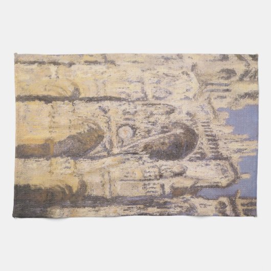 Kathedraal van Rouen, Harmonie in Blauw en Goud do Theedoek (Horizontaal)