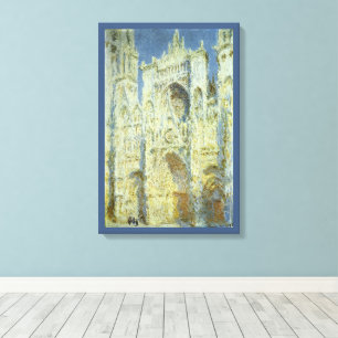Kathedraal van Rouen Westgevel Zonlicht, Claude Mo Canvas Afdruk