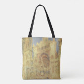 Kathedraal van Rouen, Zonsondergang door Claude Mo Tote Bag (Achterkant)