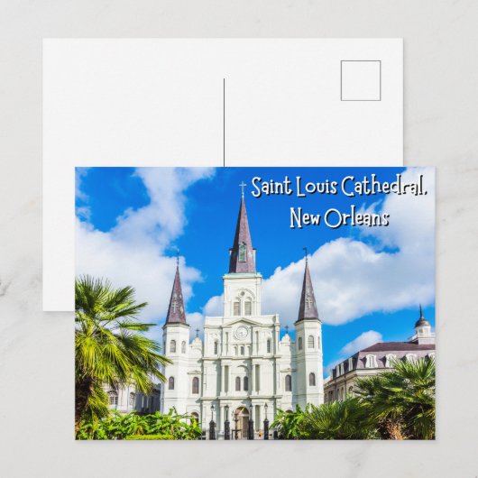 Kathedraal van Saint Louis in New Orleans, Louisia Briefkaart (Voorkant / Achterkant)
