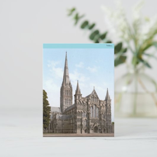 Kathedraal van Salisbury in Engeland (1900) Briefkaart (Staand voorkant)