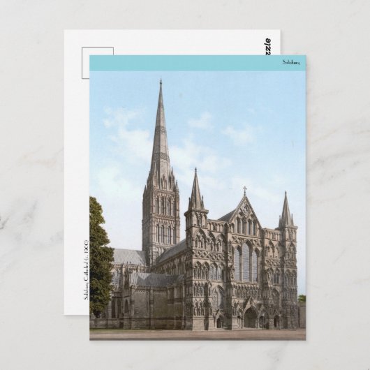 Kathedraal van Salisbury in Engeland (1900) Briefkaart (Voorkant / Achterkant)