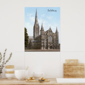 Kathedraal van Salisbury in Engeland (1900) Poster (Keuken)