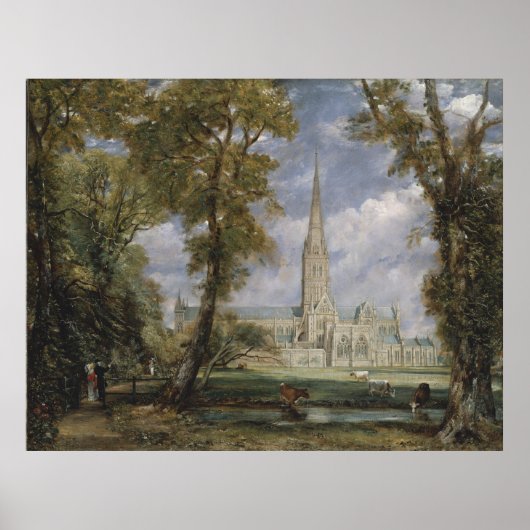 Kathedraal van Salisbury vanuit de tuin (Const.) Poster (Voorkant)